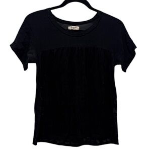 Madewell Black Short Sleeve Sheer Tee Women’s XS